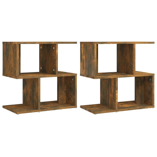 vidaXL Bedside Cabinets 2 pcs Smoked Oak 50x30x51,5 cm Engineered Wood