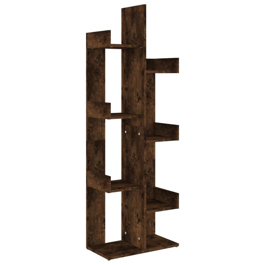 816005 vidaXL Book Cabinet 48x25,5x140 cm Smoked Oak Engineered Wood