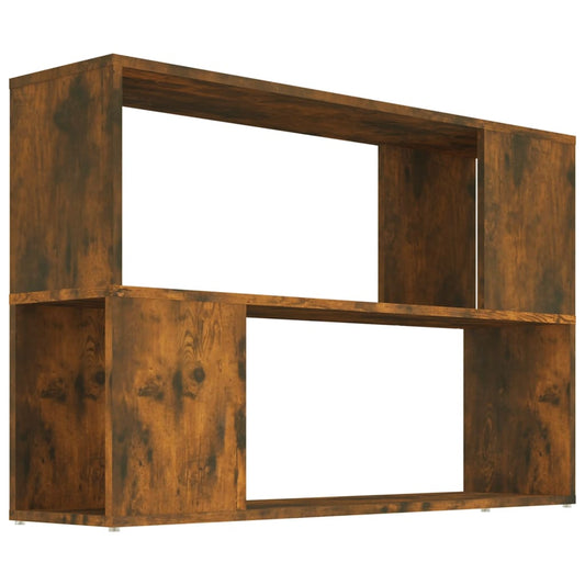 vidaXL Book Cabinet Smoked Oak 100x24x63 cm Engineered Wood