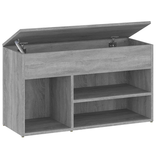 816054 vidaXL Shoe Bench Grey Sonoma 80x30x45 cm Engineered Wood