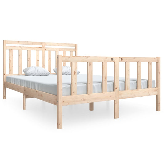 3100699 vidaXL Bed Frame without Mattress Solid Wood 140x190 cm (810062+814094)