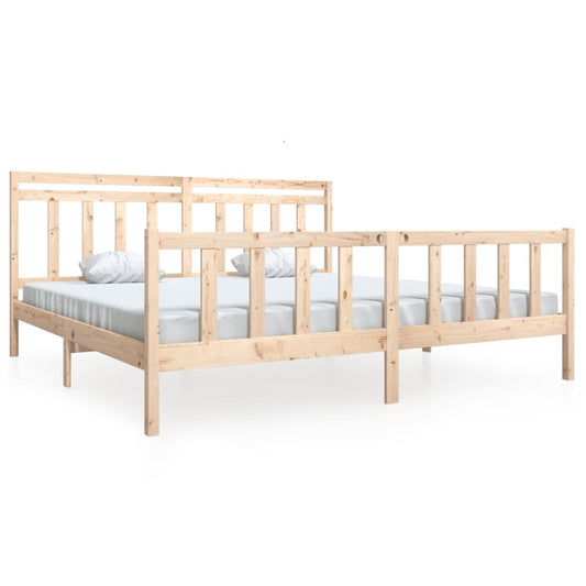3100978 vidaXL Bed Frame without Mattress Solid Wood 200x200 cm (810102+814114)