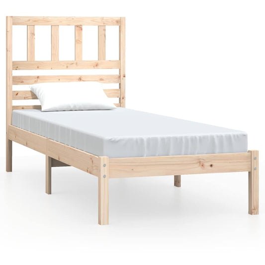vidaXL Bed Frame | Natural | Solid Pine wood | Single | Bed Frame | Rectangular
