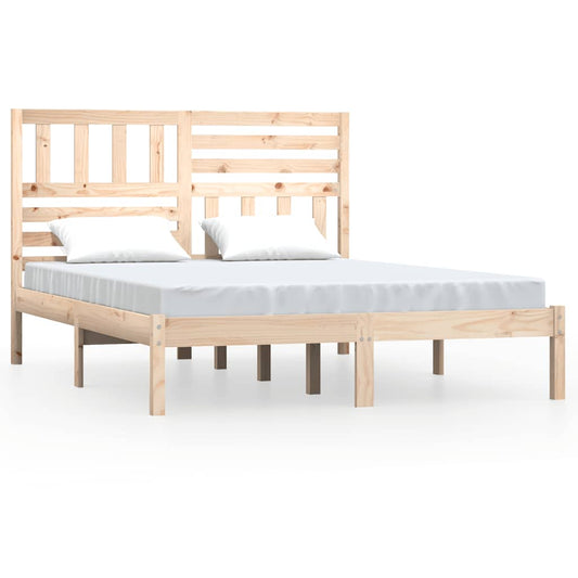 vidaXL Bed Frame without Mattress 120x190 cm Small Double Solid Wood Pine