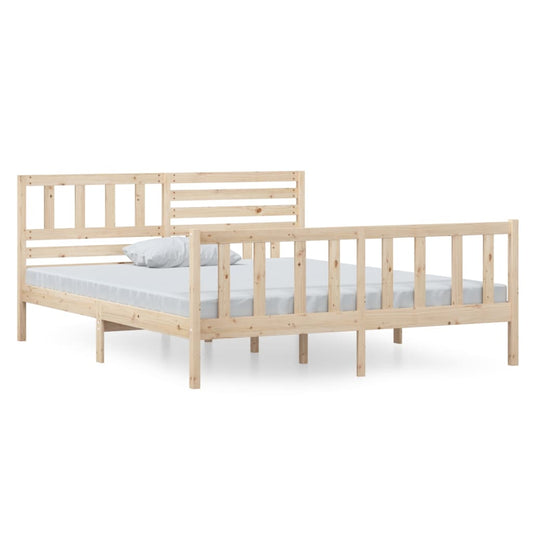 3101133 vidaXL Bed Frame without Mattress Solid Wood 140x190 cm (810062+814144)