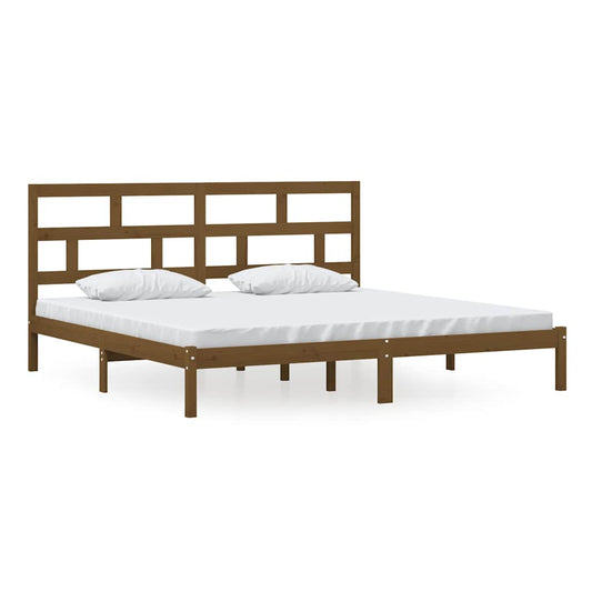 vidaXL Bed Frame without Mattress Honey Brown Solid Wood Pine 200x200 cm