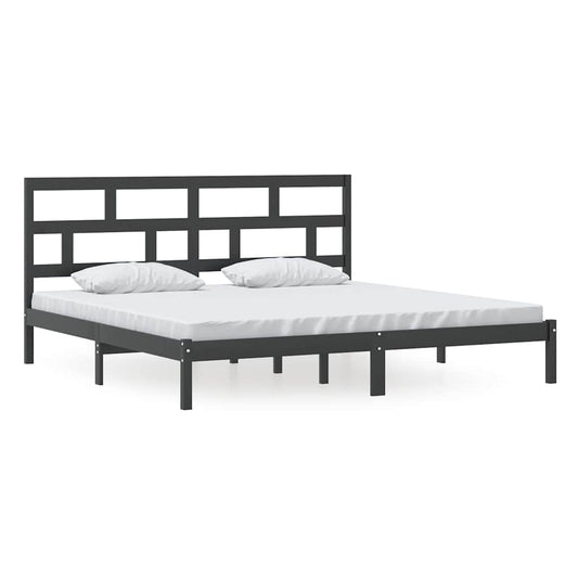 vidaXL Bed Frame without Mattress Black Solid Wood Pine 200x200 cm