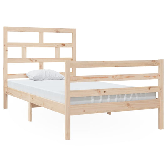 vidaXL Bed Frame | Natural wood | Solid pine wood | Single | Durable | Bed Frame