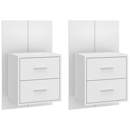 810990 vidaXL Wall-mounted Bedside Cabinets 2 pcs White