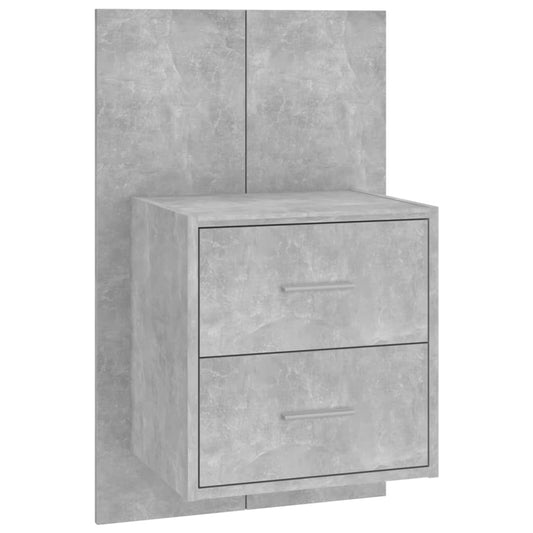 810997 vidaXL Wall-mounted Bedside Cabinet Concrete Grey