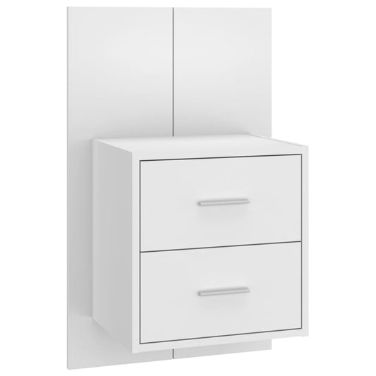 811001 vidaXL Wall-mounted Bedside Cabinet High Gloss White