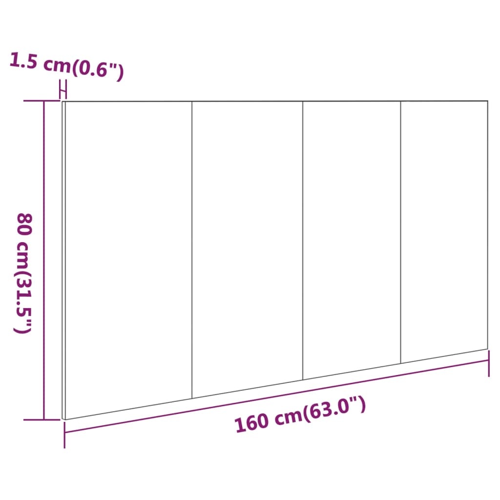 811034 vidaXL Bed Headboard White 160x1,5x80 cm Engineered Wood