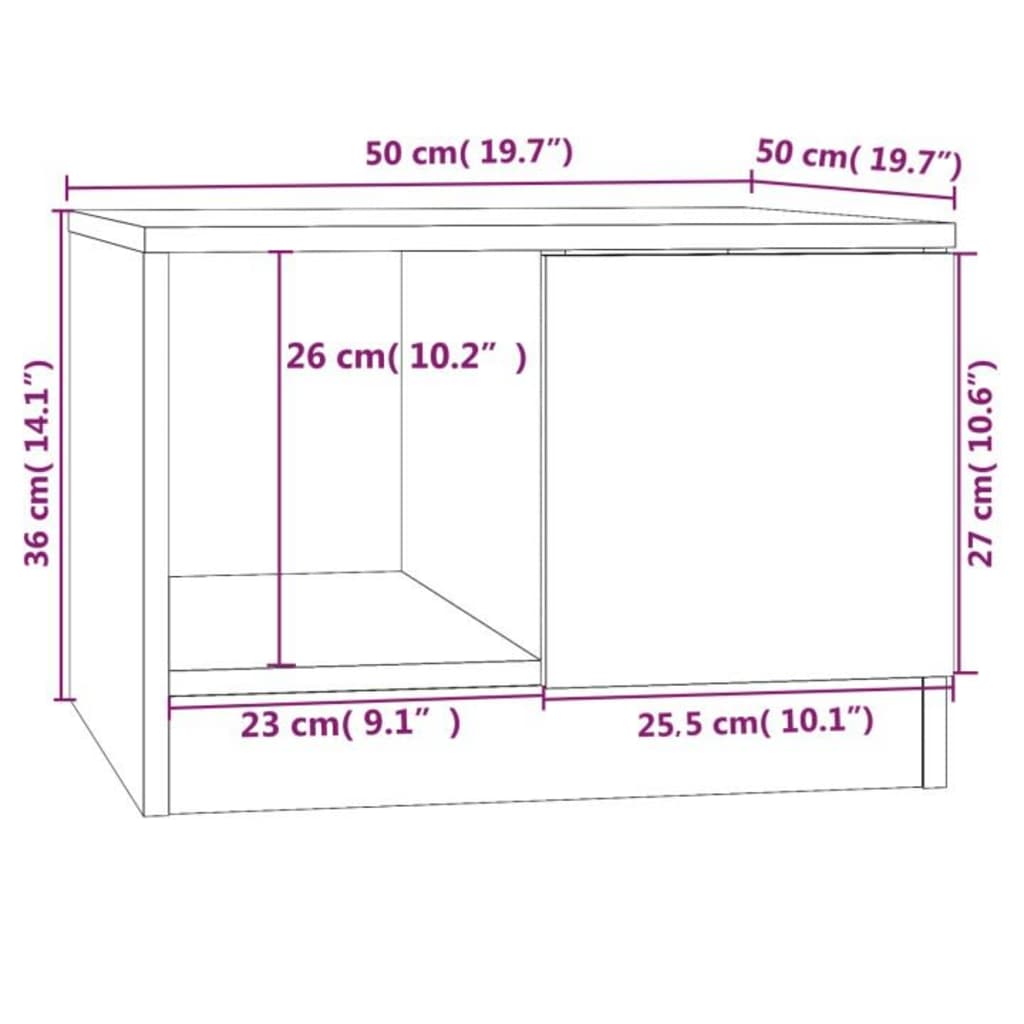 vidaXL Coffee Table Concrete Grey 50x50x36 cm Engineered Wood