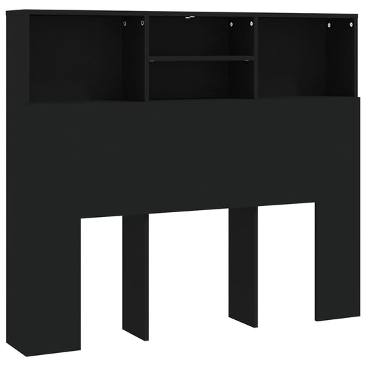 811854 vidaXL Headboard Cabinet Black 120x19x103,5 cm