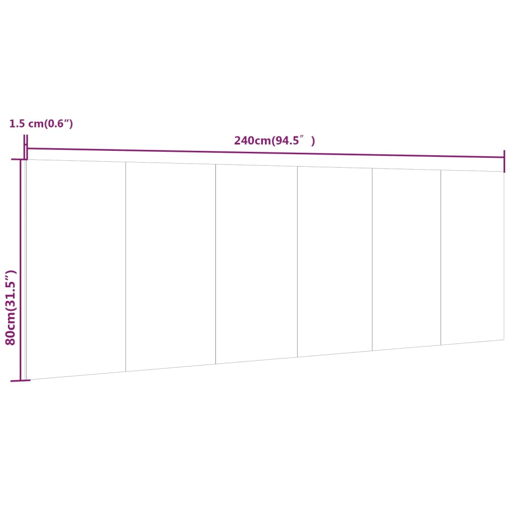 vidaXL Wall Headboard Smoked Oak 240x1.5x80 cm Engineered Wood