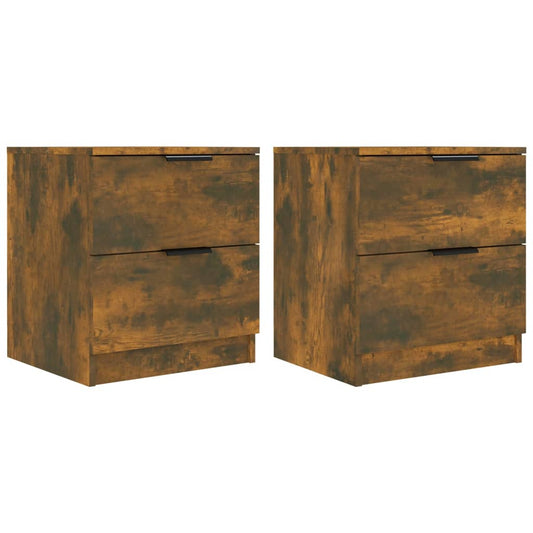 vidaXL Bedside Cabinets 2 pcs Smoked Oak Engineered Wood