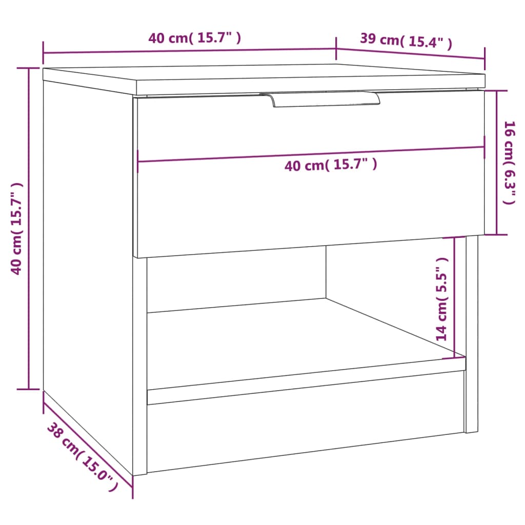 vidaXL Bedside Cabinets 2 pcs Grey Sonoma Engineered Wood