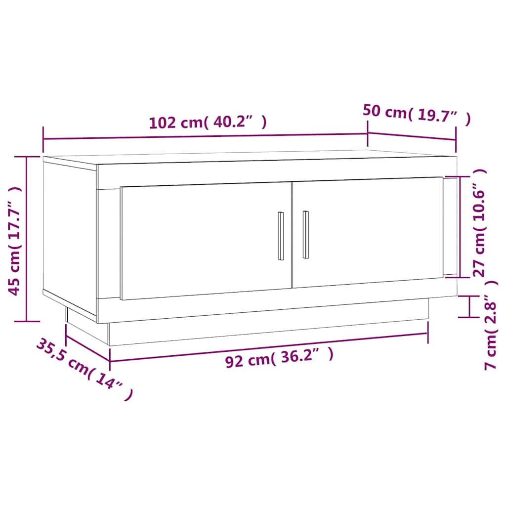 vidaXL Coffee Table Brown Oak 102x50x45 cm Engineered Wood