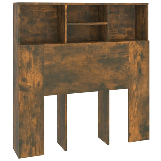 817243 vidaXL Headboard Cabinet Smoked Oak 100x19x103,5 cm