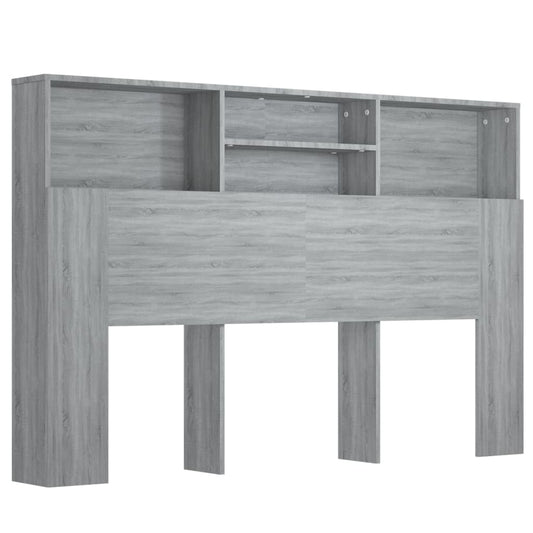 817253 vidaXL Headboard Cabinet Grey Sonoma 160x19x103,5 cm