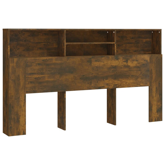 817255 vidaXL Headboard Cabinet Smoked oak 180x19x103,5 cm