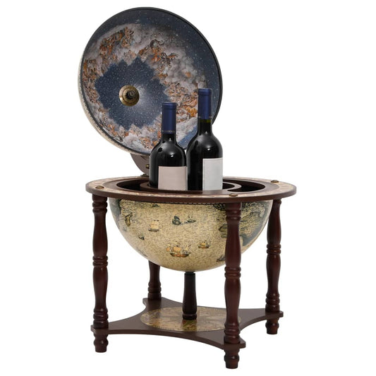 343475 vidaXL Globe Bar Wine Stand Brown Solid Wood Eucalyptus