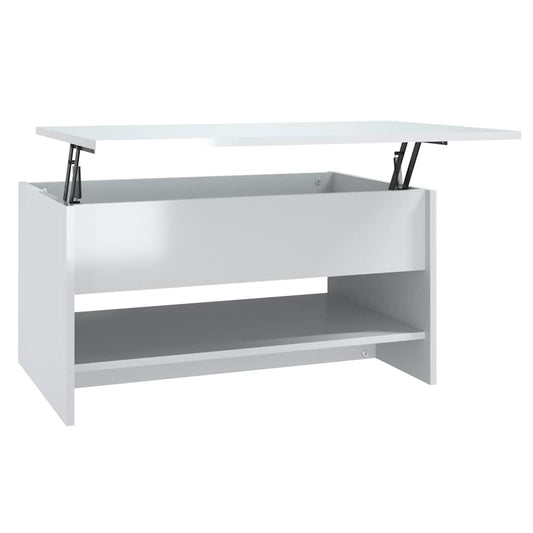 vidaXL Coffee Table High Gloss White 80x50x40 cm Engineered Wood