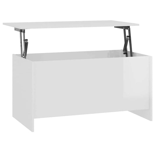 vidaXL Coffee Table High Gloss White 102x55,5x52,5 cm Engineered Wood