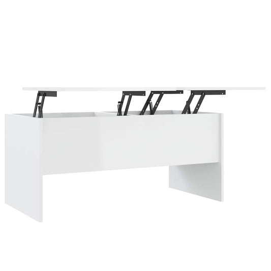 vidaXL Coffee Table High Gloss White 102x50,5x46,5 cm Engineered Wood