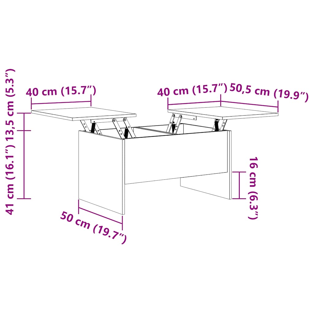 vidaXL Coffee Table High Gloss White 80x50x42.5 cm Engineered Wood