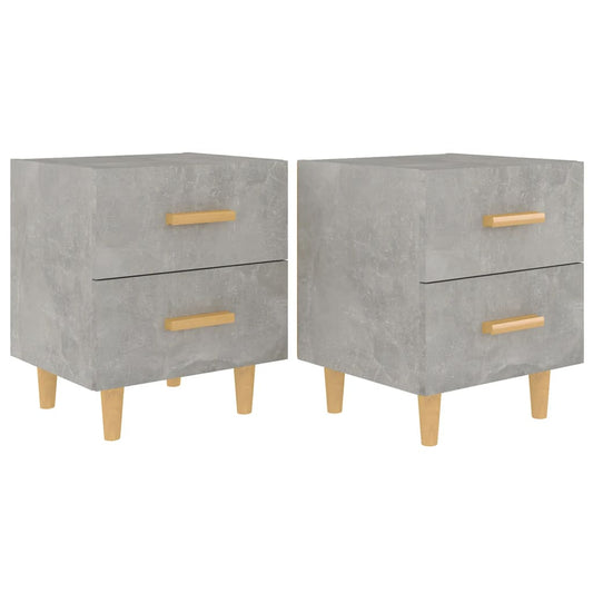 vidaXL Bed Cabinets 2 pcs Concrete Grey 40x35x47.5 cm