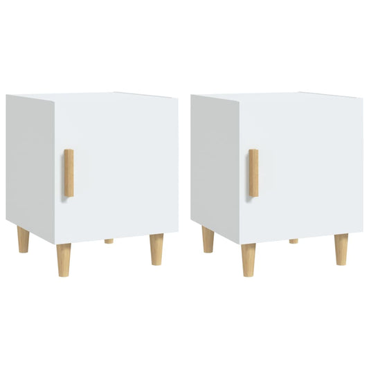vidaXL Bedside Cabinets 2 pcs White Engineered Wood