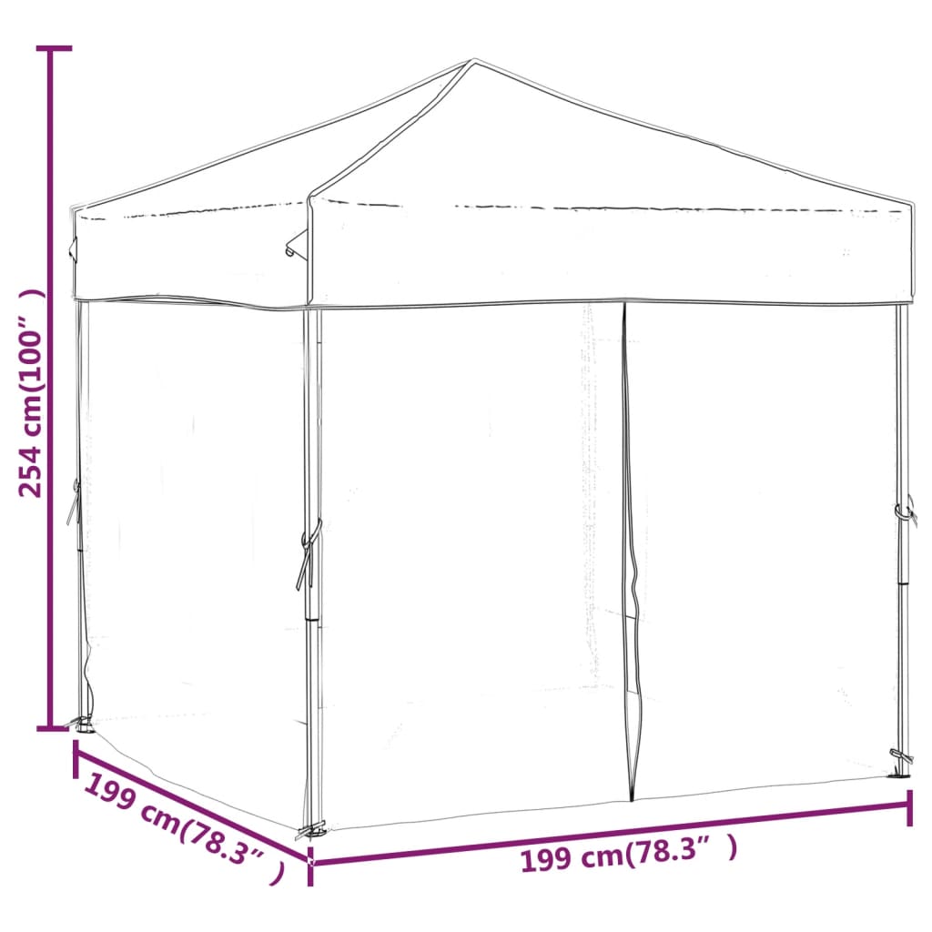 vidaXL Party Tent | Anthracite | 210D oxford fabric | 2x2 m | Foldable