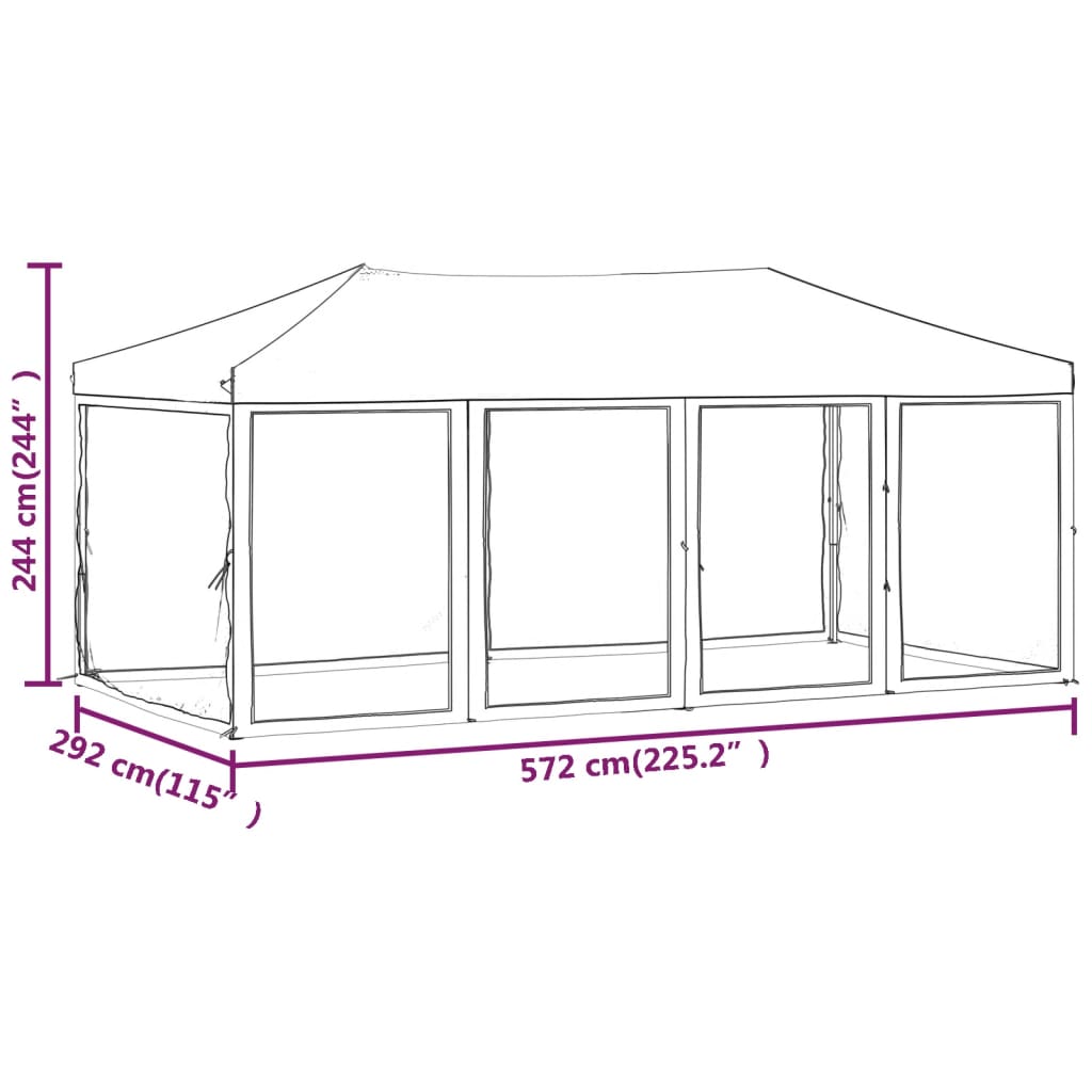 vidaXL Folding Party Tent with Sidewalls Red 3x6 m