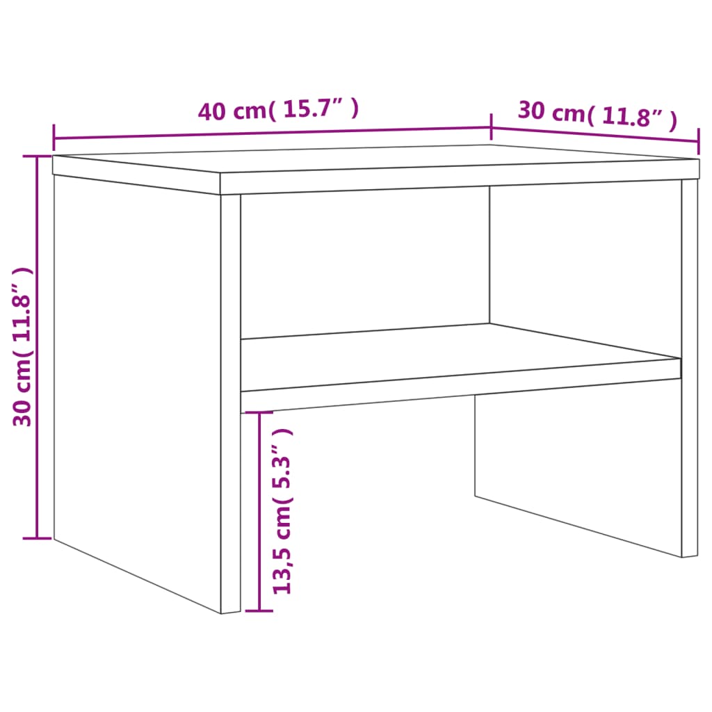 vidaXL Bedside Cabinets 2 pcs Grey Sonoma 40x30x30 cm Engineered Wood