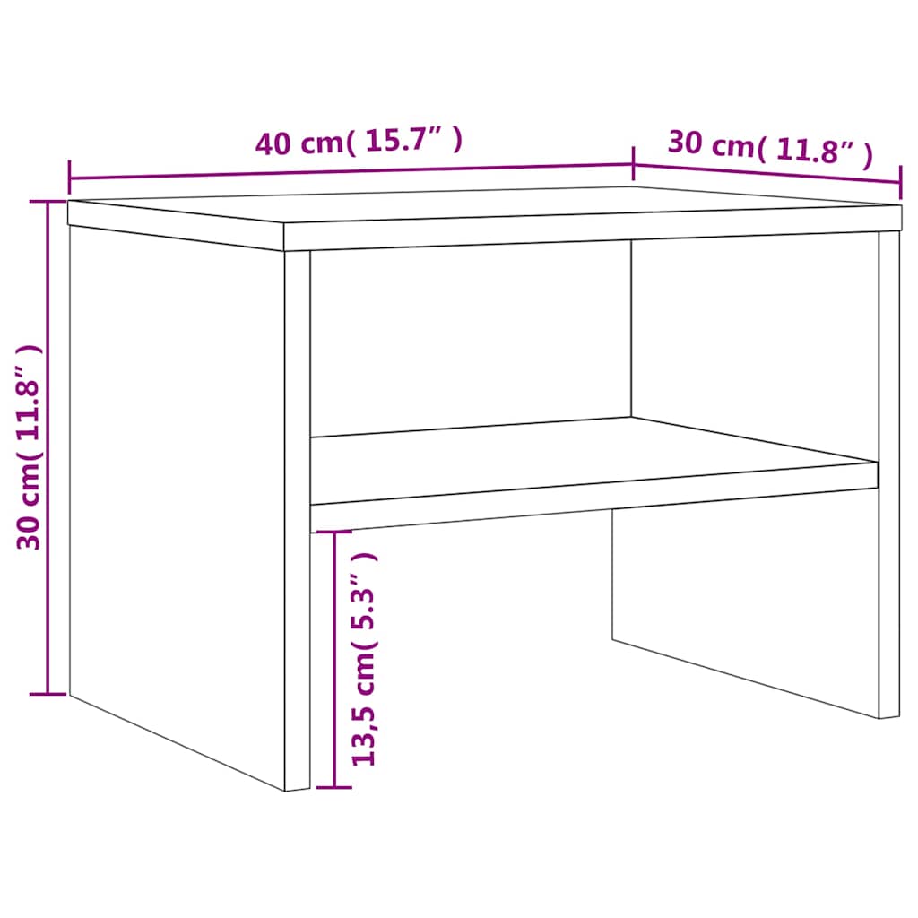 vidaXL Bedside Cabinets 2 pcs Grey Sonoma 40x30x30 cm Engineered Wood