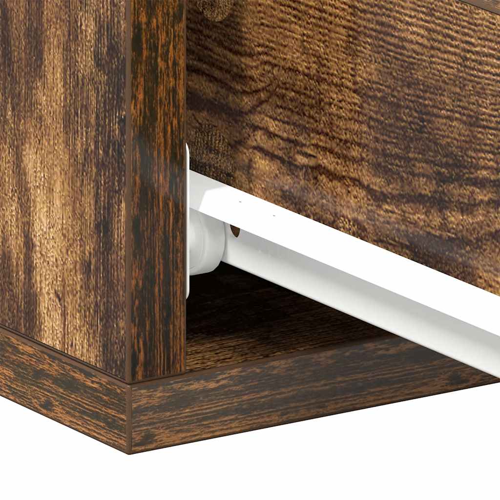815283 vidaXL Floating Nightstands 2 pcs Smoked Oak 40x30x15cm Engineered Wood