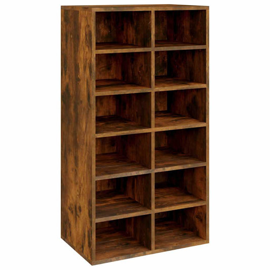 vidaXL Shoe Rack Smoked Oak 54x34x100,5 cm Engineered Wood
