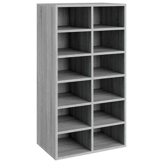 vidaXL Shoe Rack Grey Sonoma 54x34x100,5 cm Engineered Wood