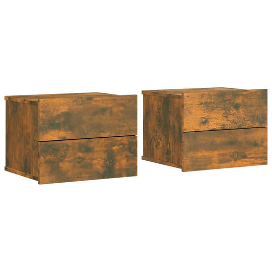 vidaXL Bedside Cabinets 2 pcs Smoked Oak 40x30x30 cm Engineered Wood