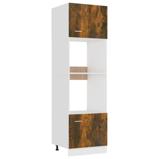 vidaXL Microwave Cabinet "Lyon" Smoked Oak 60x57x207 cm Engineered Wood