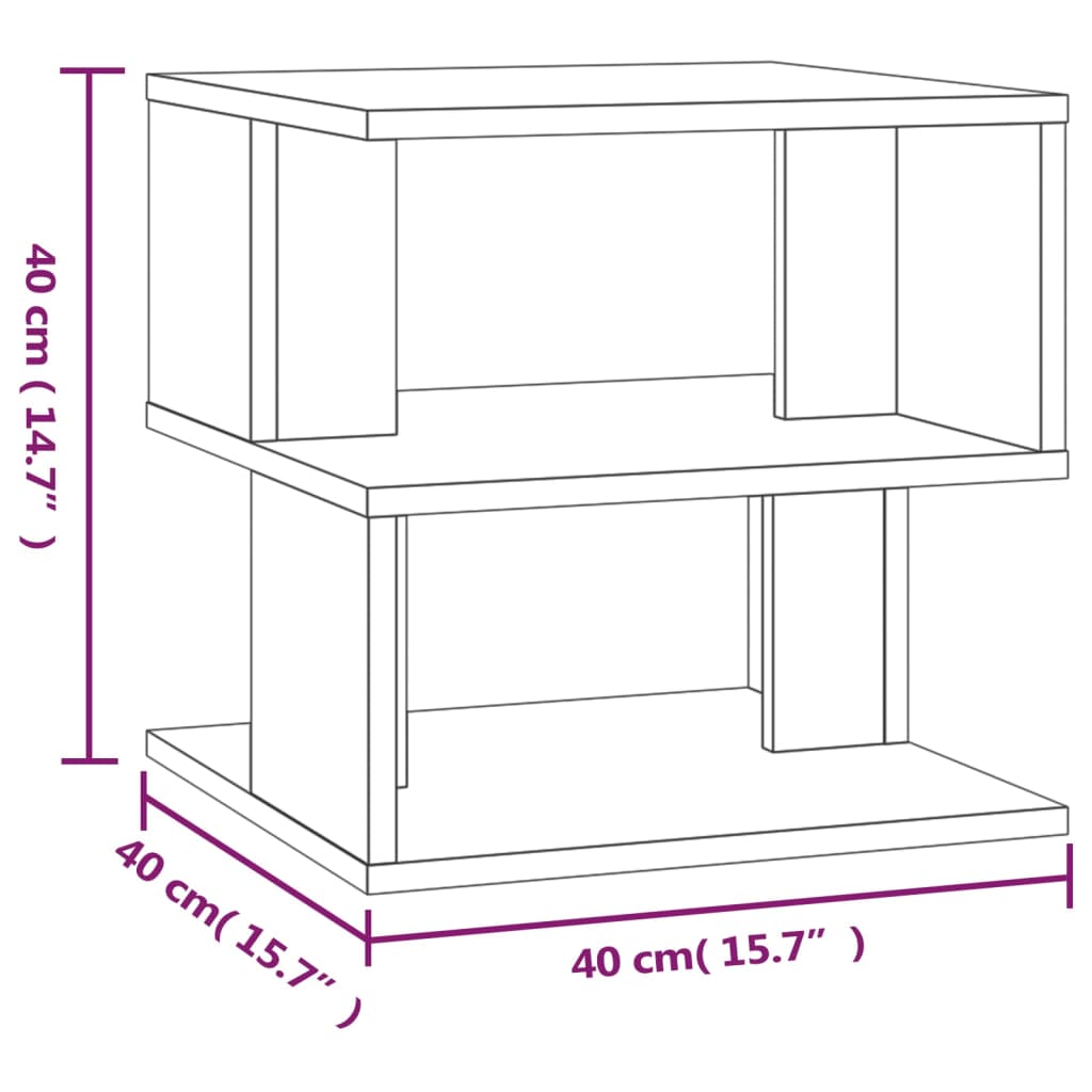 vidaXL Side Table Smoked Oak 40x40x40 cm Engineered Wood