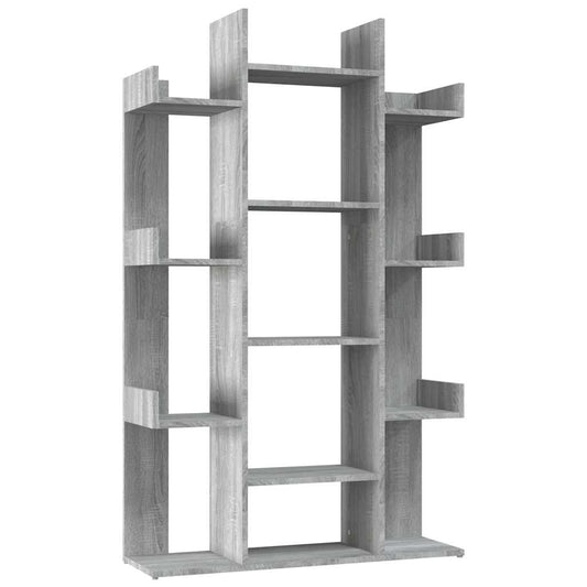 vidaXL Book Cabinet Grey Sonoma 86x25,5x140 cm Engineered Wood