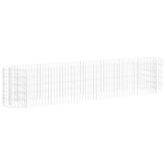 152026 vidaXL Gabion Raised Bed Galvanised Iron 260x50x50 cm