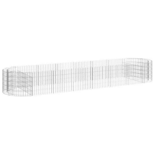 vidaXL Gabion Raised Bed Galvanised Iron 400x100x50 cm