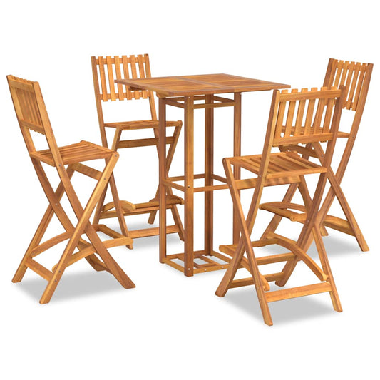 vidaXL Outdoor Bar Set | Natural | Solid Acacia wood | Standard | Foldable
