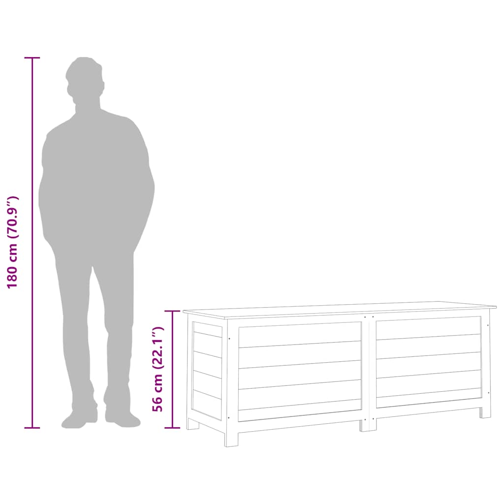 vidaXL Cushion Box | Anthracite | Solid Fir Wood | 150 cm x 50 cm x 56 cm