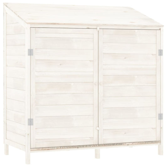 152183 vidaXL Garden Shed White 102x52x112 cm Solid Wood Fir