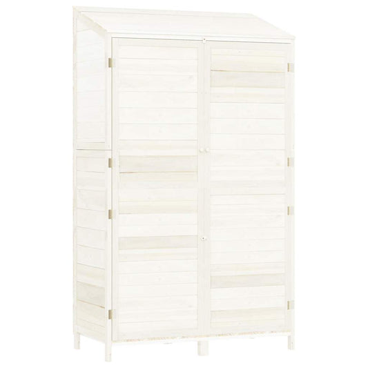 152191 vidaXL Garden Shed White 102x52x174,5 cm Solid Wood Fir
