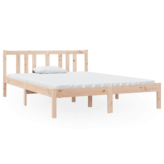 vidaXL Bed Frame without Mattress Solid Wood 135x190 cm Double